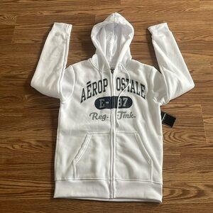 Aeropostale Zip Hoodie Mens Medium White NWT